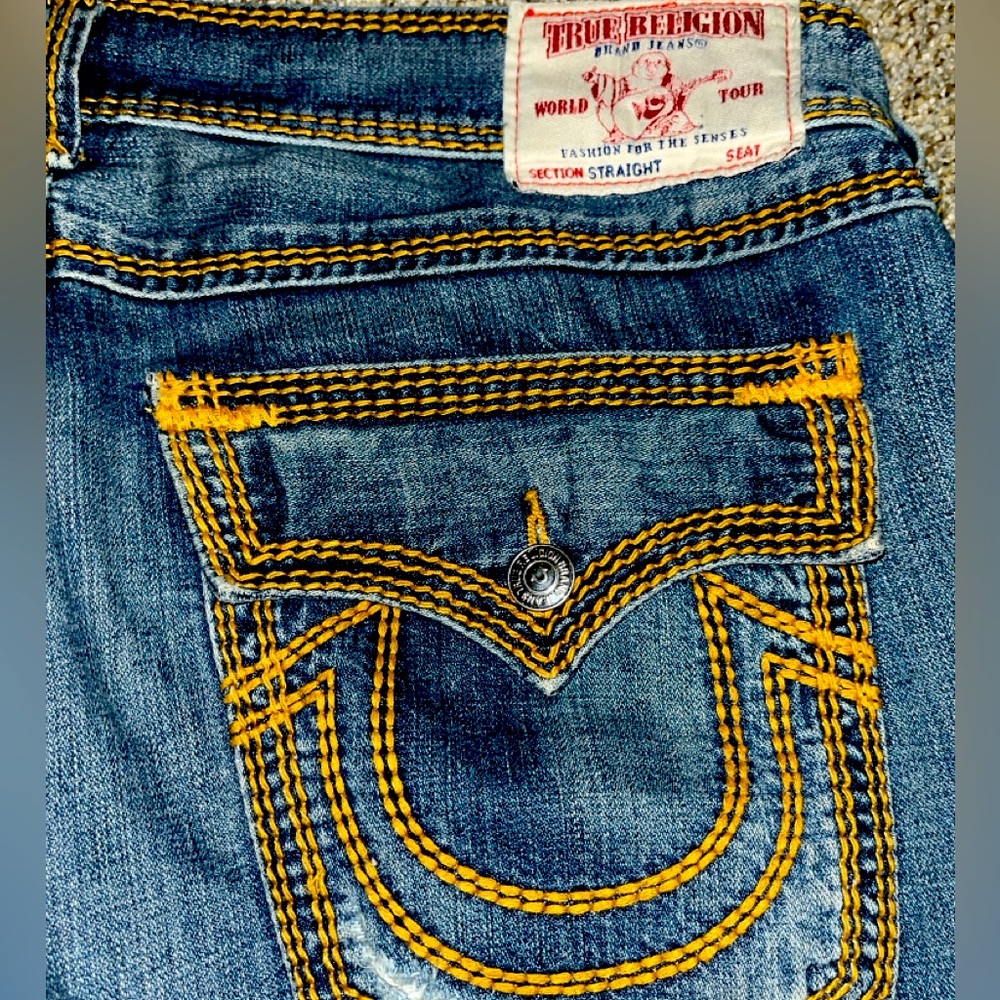 SUPER HARD MEGA T STITCH TRUE RELIGION JEANS